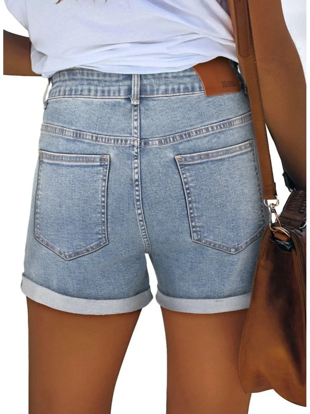 Women's light Blue Summer Comfortable Stretchy Denim Casual Hot Short Jort Jean